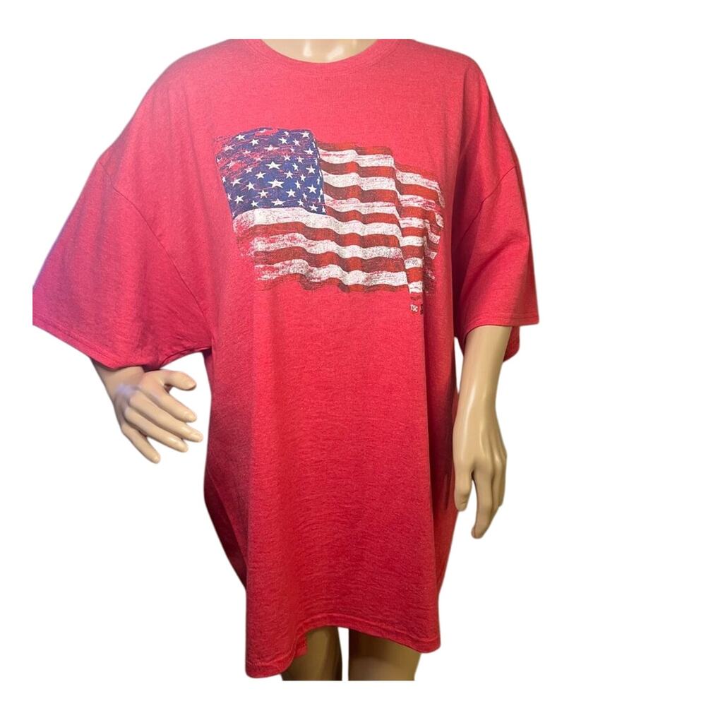 TRACTOR SUPPLY RED AMERICAN FLAG 2XL T SHIRT SHORT SLEEVE NWT PATRIOTIC